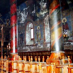 Hleically decorated columns of The Holy Trinity curch, Bansko, Bulgaria